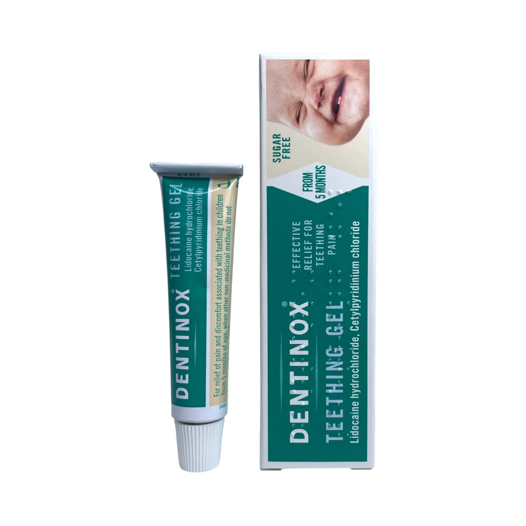 Dentinox Teething Gel 10g – żel na ząbkowanie, tuba i pudełko