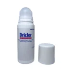 Driclor Antiperspirant 75 ml – roll-on na nadpotliwość pach, dłoni i stóp, otwarta butelka z aplikatorem kulkowym