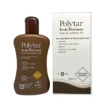 Polytar Scalp Shampoo 150ml – butelka i pudełko szamponu z dziegciem na łupież i łuszczycę