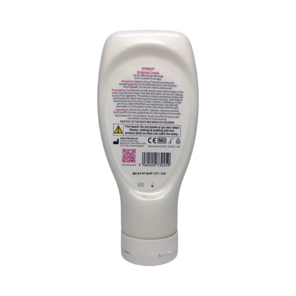 EPIMAX Original Cream 500 g – tył opakowania ze składem i sposobem użycia
