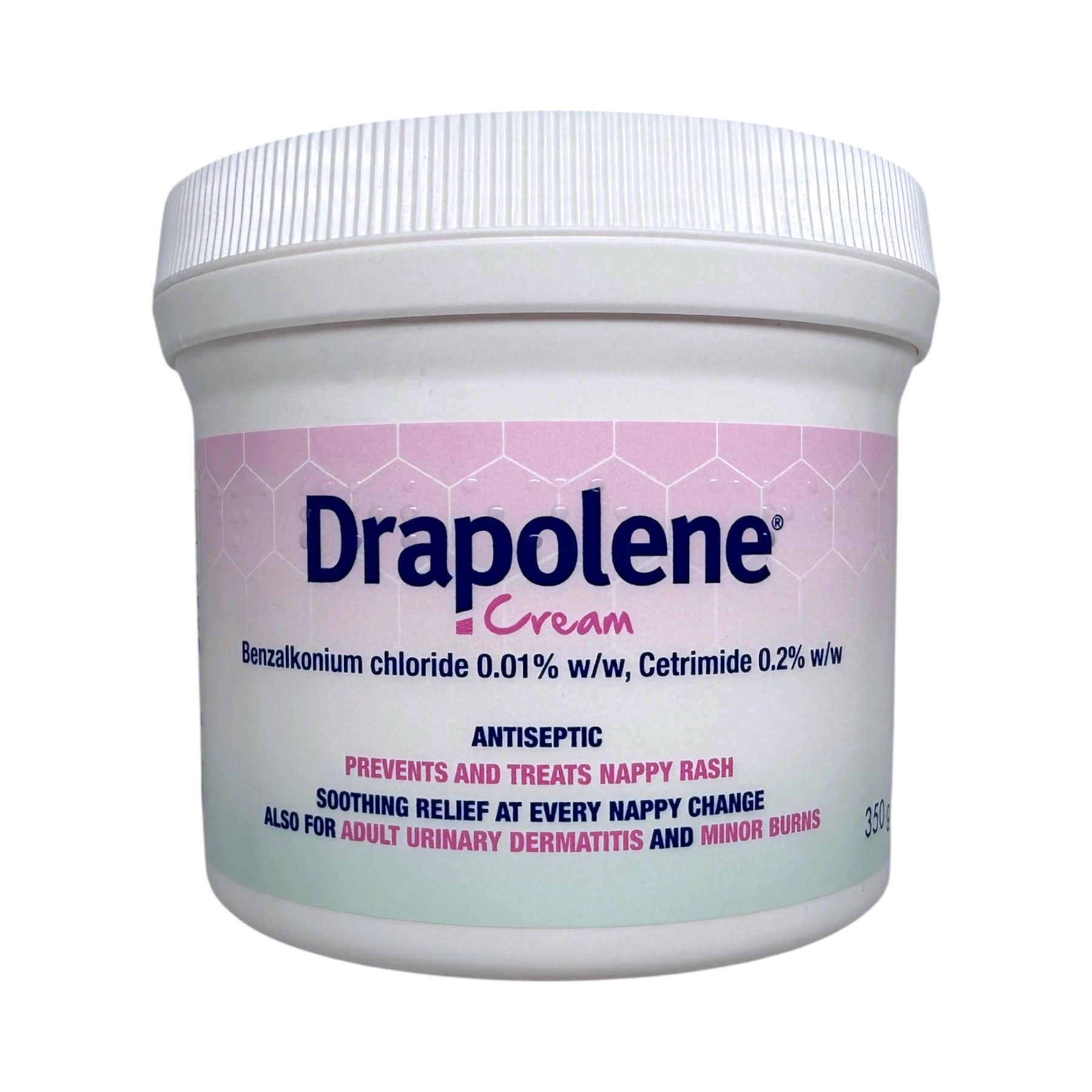 Drapolene Cream 350g – antyseptyczny krem na odparzenia pieluszkowe, słoik przód