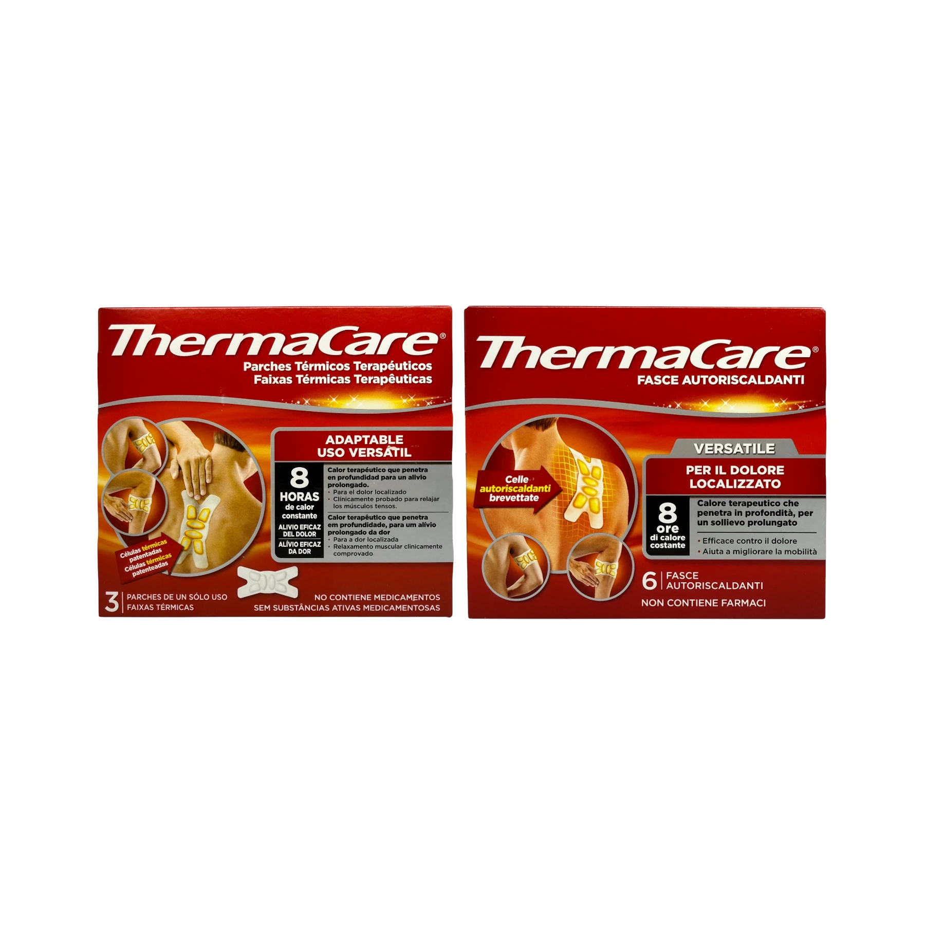 ThermaCare Versatile 3 i 6 sztuk – uniwersalny plaster termiczny na ból zlokalizowany, pudełka porównanie