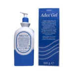 Adex Gel 500 g – butelka z pompką i opakowanie emolientu do suchej i podrażnionej skóry