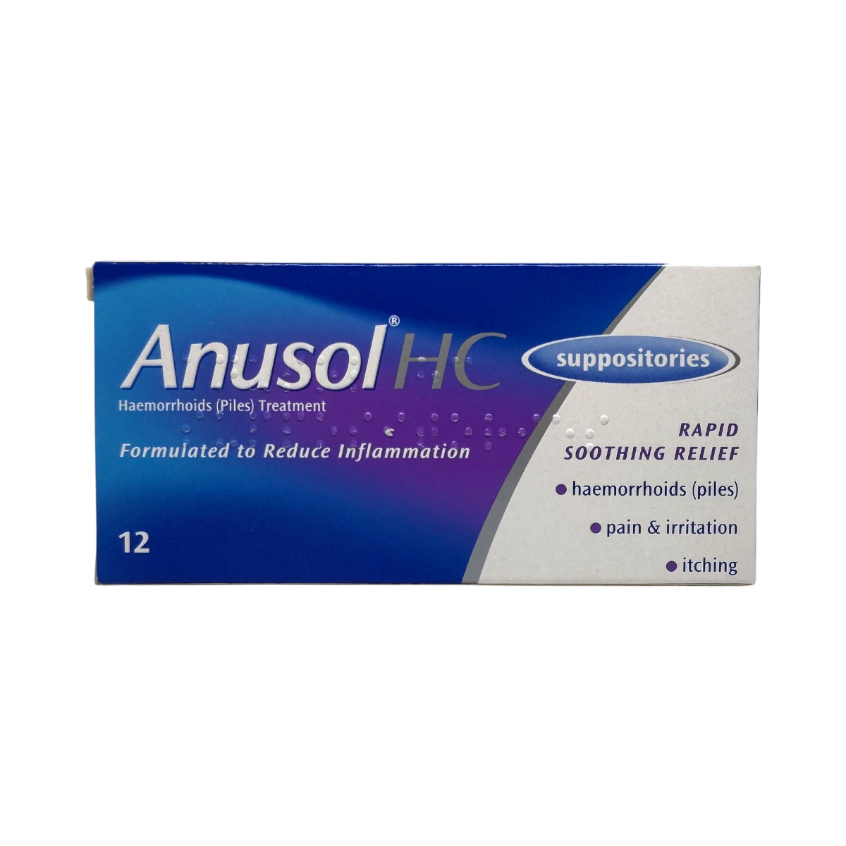 Anusol HC 12 czopków – czopki na hemoroidy, ból, podrażnienie i świąd, kartonik