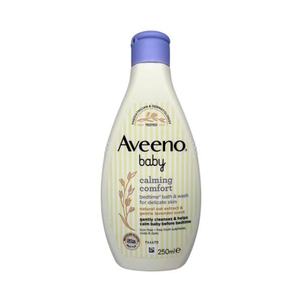Aveeno Baby Calming Comfort Bedtime Bath & Wash 250 ml – płyn do kąpieli i mycia dla dzieci z owsem i lawendą