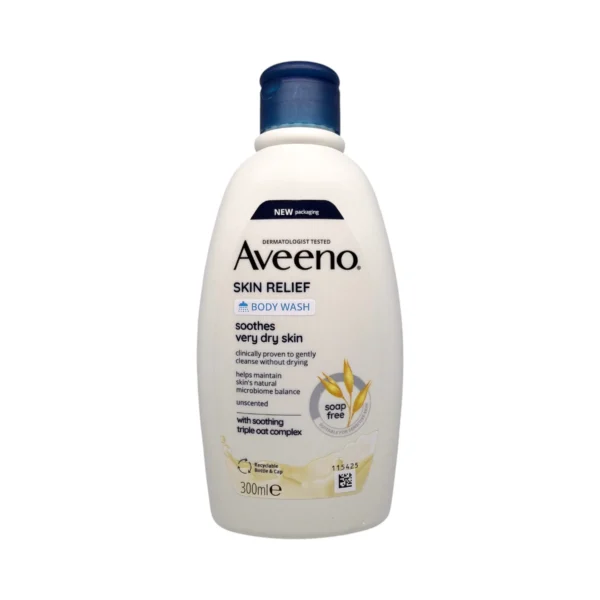 Aveeno Skin Relief Body Wash 300 ml – płyn do mycia ciała do bardzo suchej i wrażliwej skóry, butelka