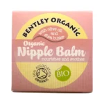 Bentley Organic Nipple Balm 17g – łagodzi i odżywia skórę z oliwą i masłem shea, pudełko przód