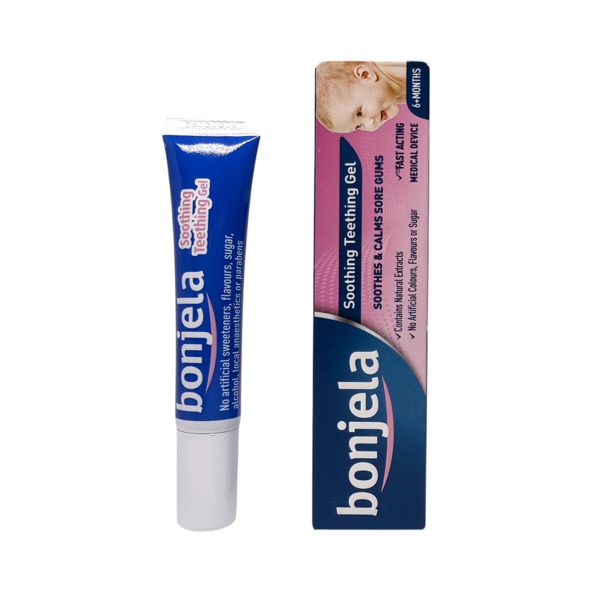 Bonjela Soothing Teething Gel 15 ml – żel na ząbkowanie dla dzieci od 6. miesiąca, tubka i kartonik