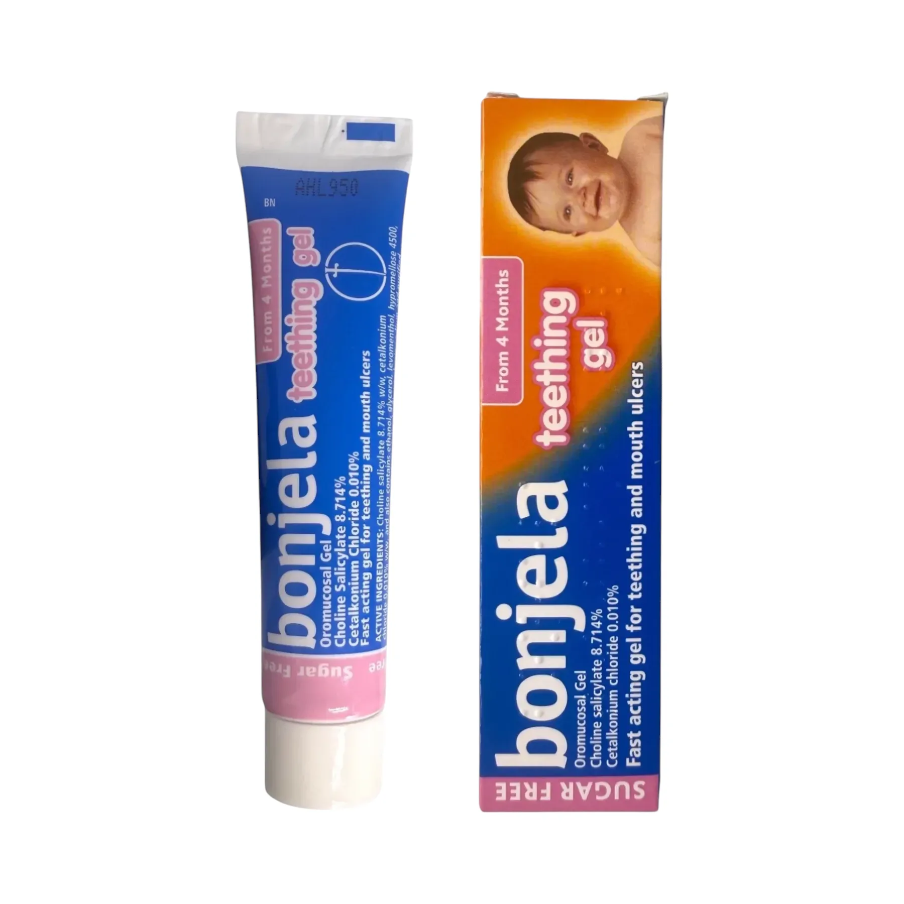 Bonjela Teething Gel 15g – bez cukru, łagodzi dolegliwości ząbkowania od 4. miesiąca, tuba i pudełko
