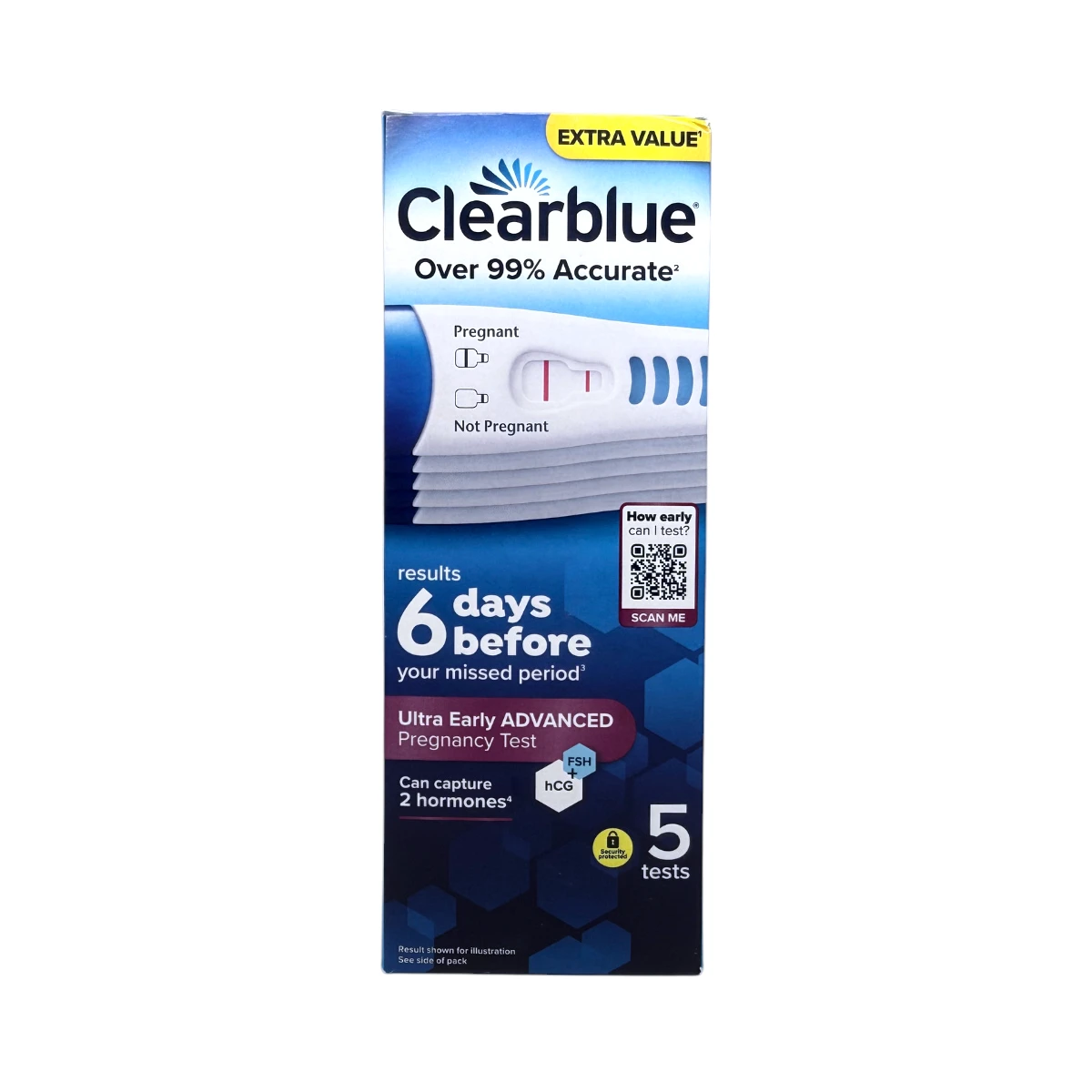 Clearblue Ultra Early Advanced – wczesny test ciążowy do 6 dni przed spodziewaną miesiączką, 5 testów