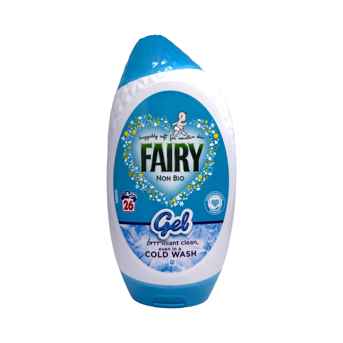 Fairy Non Bio Gel 858 ml – żel do prania dla skóry wrażliwej, przód opakowania
