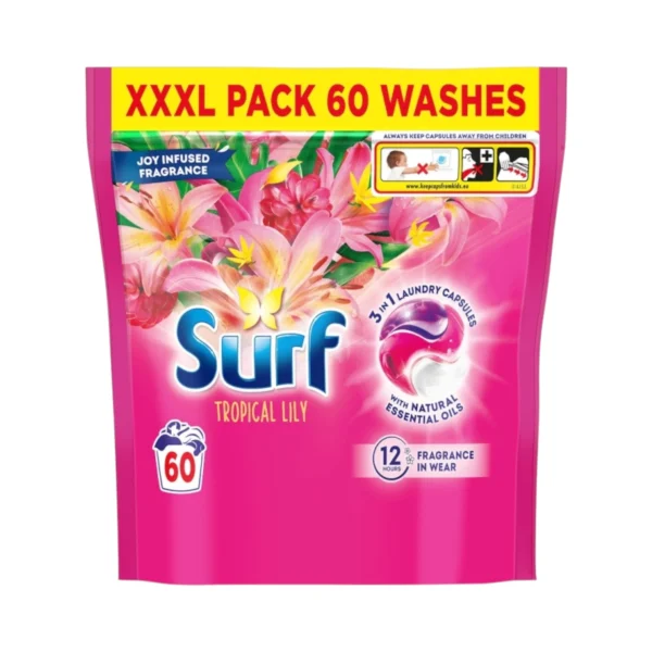 Surf Tropical Lily kapsułki do prania 3w1 – 60 sztuk