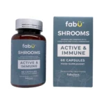 fabÜ Shrooms Active & Immune 60 kapsułek – butelka i kartonik