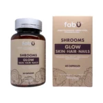 fabÜ Shrooms Glow Skin Hair Nails 60 kapsułek – butelka i kartonik