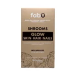fabÜ Shrooms Glow Skin Hair Nails 60 kapsułek – suplement na skórę, włosy i paznokcie, kartonik