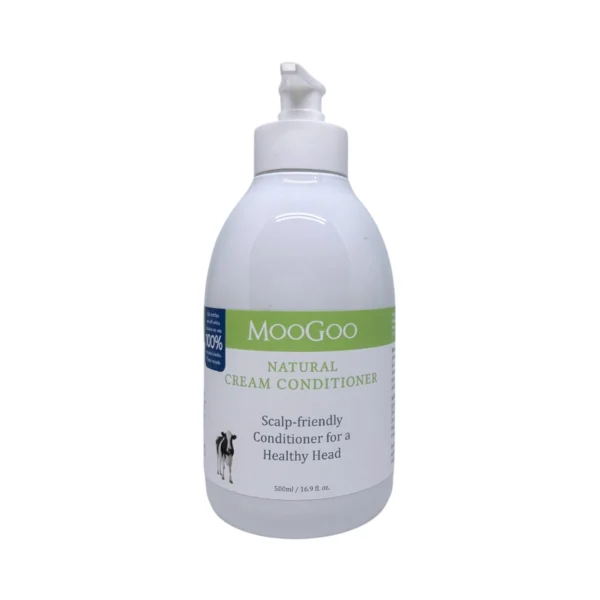 MooGoo Natural Cream Conditioner 500 ml – naturalna odżywka do włosów i wrażliwej skóry głowy, butelka z pompką