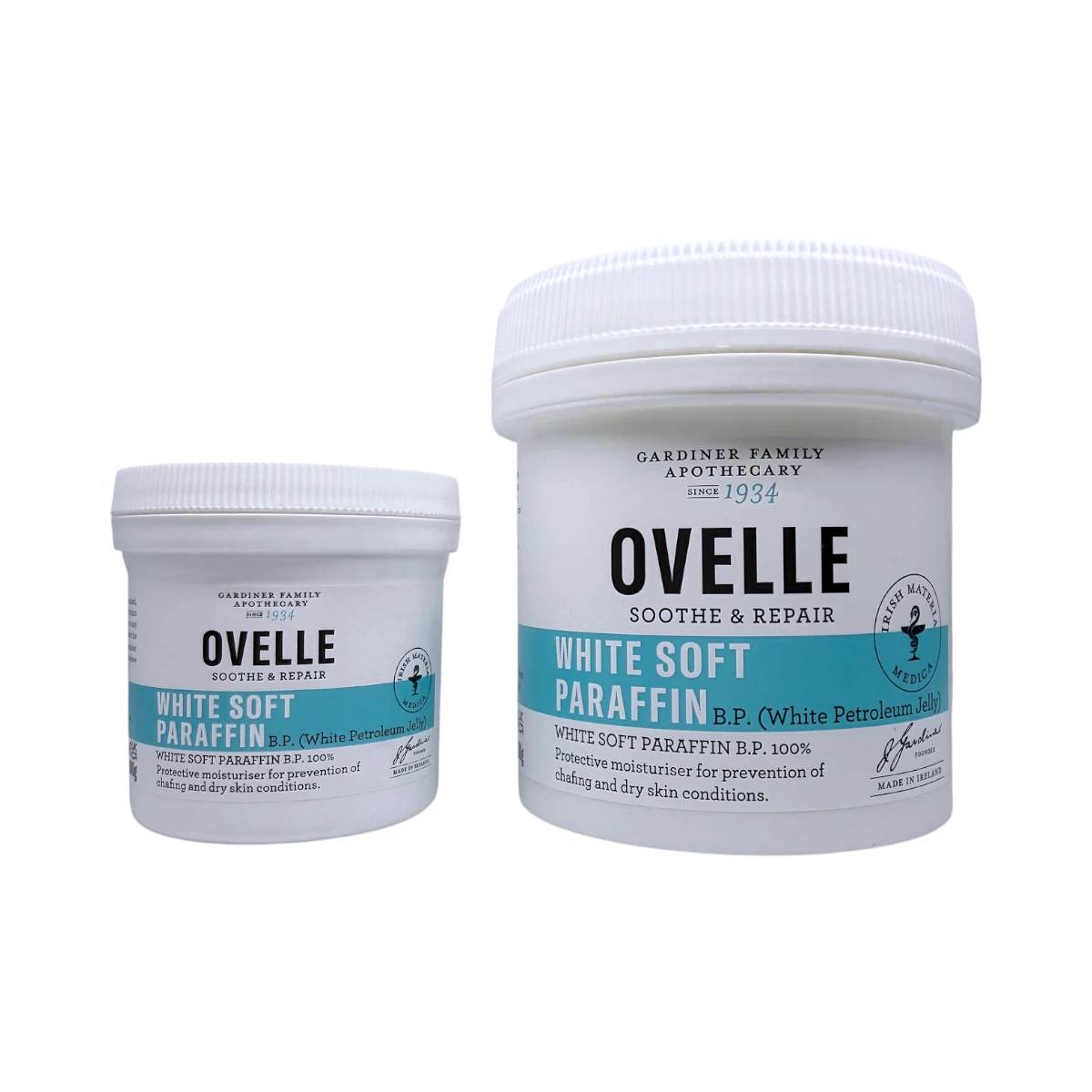 Ovelle White Soft Paraffin 100 g i 500 g – biała miękka parafina do suchej i spierzchniętej skóry, dwa opakowania